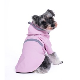 Hi Sprout Dog Raincoat, Dog Rain,Water and Snow Proof Jacket with Hood, Leash Hole and Reflective Strap, Lightweight Puppy Clothes, Stylish Streetwear Outfit for Small Medium Dogs (Pink,XL)