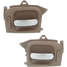 Evan-Fischer Door Handle Set For 2002-2005 Kia Sedona Sliding Door Beige w/Chrome Lever 2-Pcs