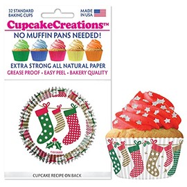 Christmas Stockings Cupcake Papers - 32 count