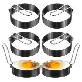 HARFINGTON 6Pcs Egg Rings 3" Stainless Steel Nonstick Pancake Cooking Ring for Griddle Frying Eggs Sandwich Omelets Breakfast