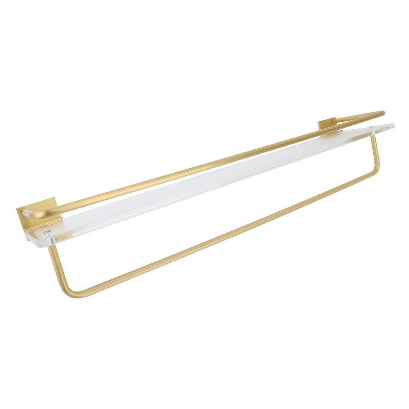 50cm Shower Caddy Wall Mount Shelf with Towel Hanger Acrylic