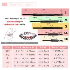 DOGGYZSTYLE Spiked Studded Rivet Leather Dog Collar for Cats Puppy Small Medium Pets(Pink,XXS)
