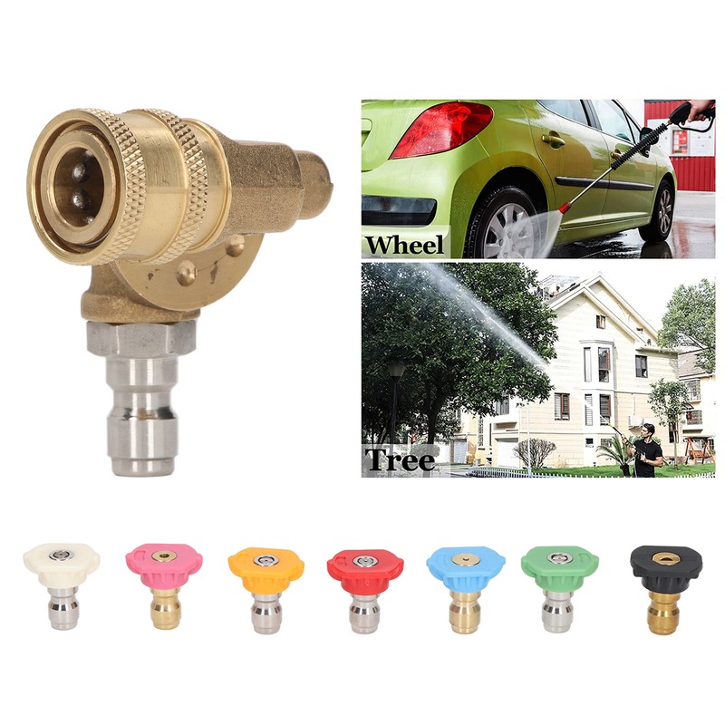 7PCS Pressure Washer Nozzle Tips with Coupler 1/4in Quick Interface