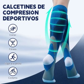 6medias Calcetas Compresión U Alivia Varices Y Circulación