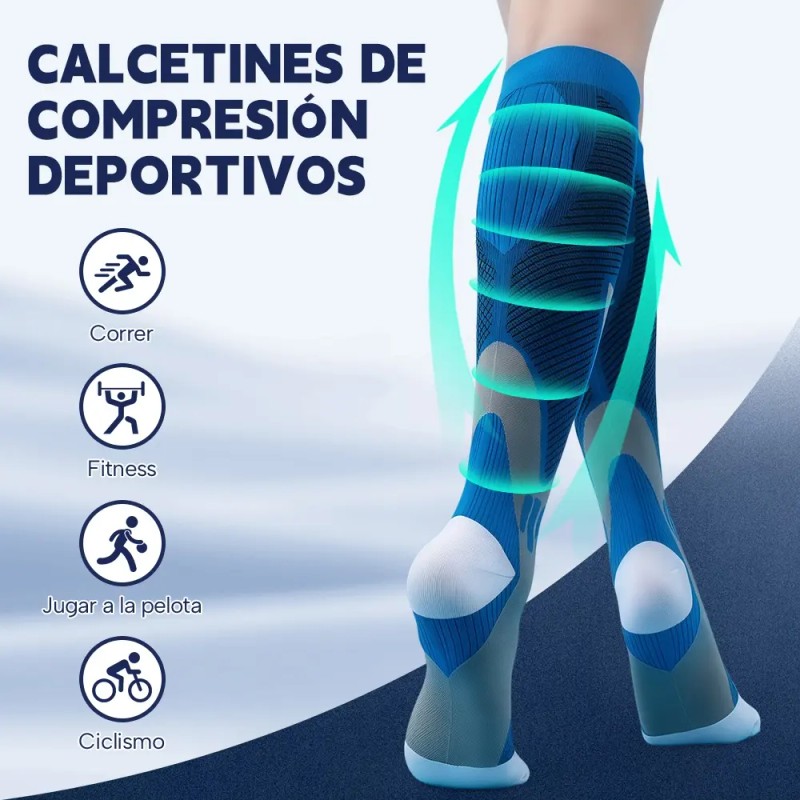 6medias Calcetas Compresión U Alivia Varices Y Circulación