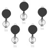 AMUU Name Tag Reel, Black, Set of 5, Clip Keychain,