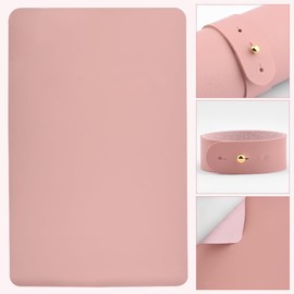 AUBWIG Pink Nail Art Table Mat,Nail Arm Rest Pad for Acrylic Nails,Soft Microfiber PU Leather Nail Mat,Foldable Nail Hand Rest Pillow Manicure Pad,Manicure Pad Nail Table Pad Desk Mat