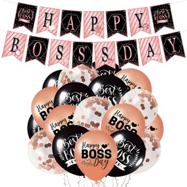 Boss's Day Decorations Happy Boss's Day Banner Best Boss Ever Latex Balloons for Boss's Day Party Supplies