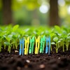 6 Sets Multicolor Planting Seedlings Dibber Widger Garden Tool Plastic