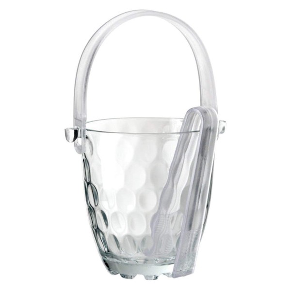 Touch of Elegance Glass Ice Serving Holder Bucket with Tongs