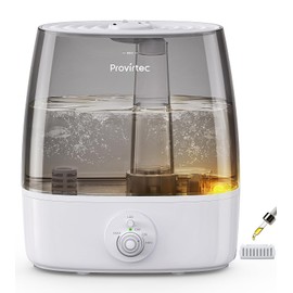 Provirtec 6.5L Stay Clean Tank Humidifier for Large Room, Low Maintenance, Top Fill Design, Ultra Quiet 65H Runtime, Cool Mist Ultrasonic for Bedroom, Home, Plants HC12