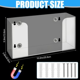 Leinuosen Magnetic Glove Dispenser Acrylic Glove Box Holder Acrylic Kitchen Rack for Locker, Tool Box, Garage, Kitchen, Hospital, Fridge, Wall Mount (Clear)