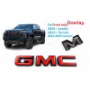 Auto Front Only GMC Gloss Black Red OVERLAY Emblem Badge