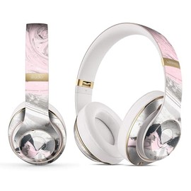 DesignSkinz - Compatible with Beats Studio Pro - Skin Decal Protective Scratch Resistant Vinyl Wrap - Mixtured Pink and Gray Textured Marble
