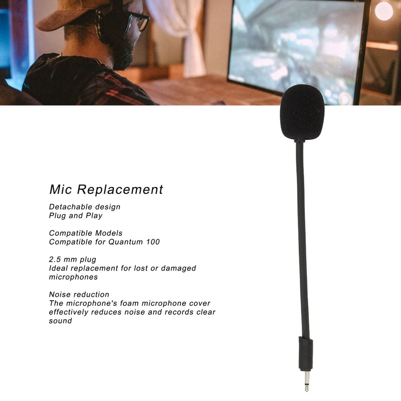 Gaming Boom Microphone Replacement for 100, Noise Reduction, Plug and