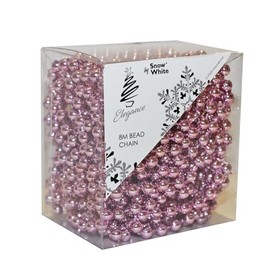 Christmas 8 Metre Bead Garland Tree Room Decoration - Pink