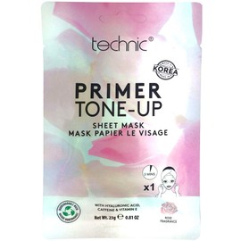 TECHNIC PRIMER TONE UP SHEET MASK - Hyaluronic Acid Caffeine Vitamin E Coconut Oil Moisturises & Stimulates