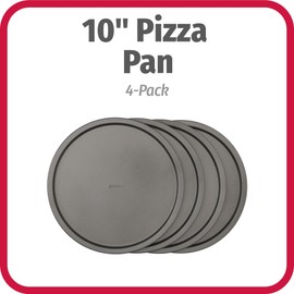 GoodCook Set of 4 Nonstick Steel 10" Personal Pizza Pans Set, Gray