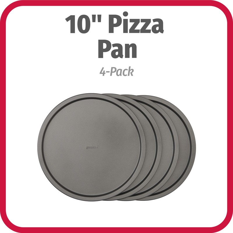 GoodCook Set of 4 Nonstick Steel 10" Personal Pizza Pans