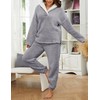 Springrain Fluffy Pajamas Set for Women Warm Fleece Pjs Set