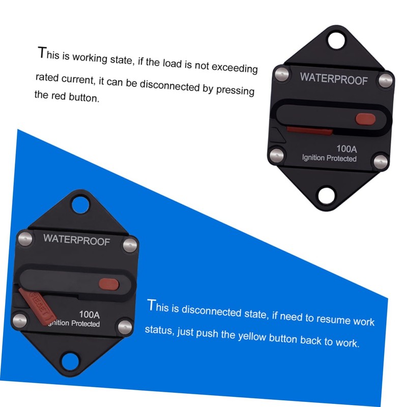 Beatifufu 12-24v Car Circuit Breaker Waterproof 100a Fuse Reset Breaker