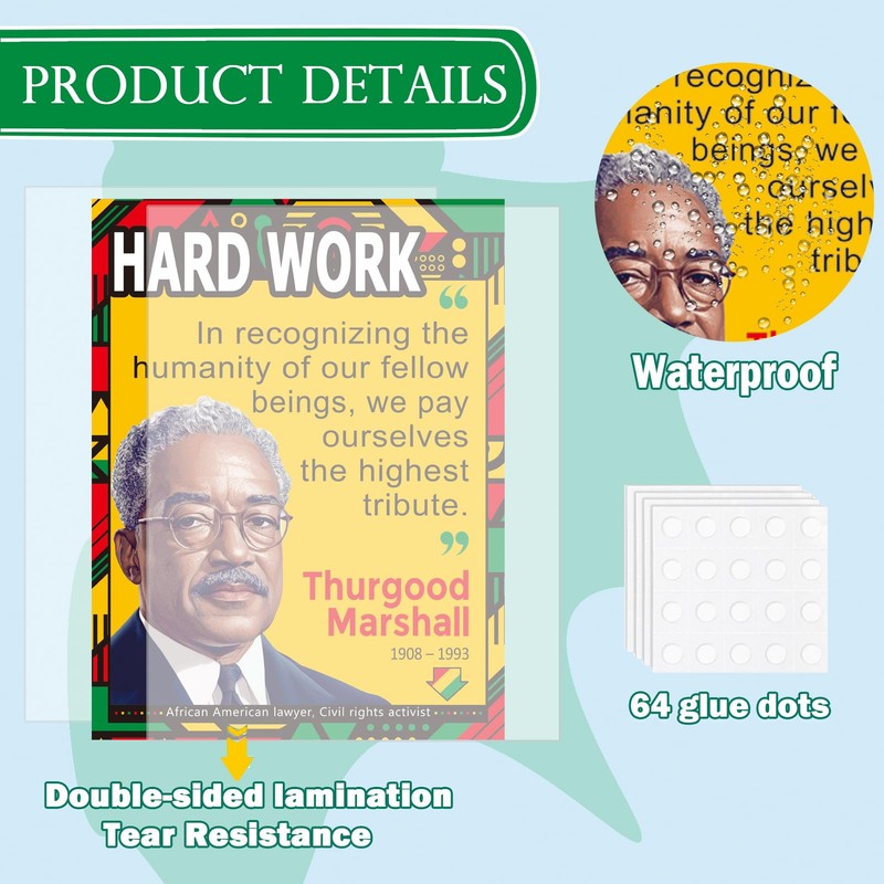 Adduster 16 Black History Posters - Juneteenth Decorations Black History