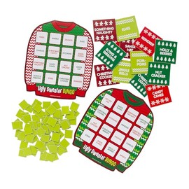 Fun Express 6" x 7" Ugly Sweater-Shaped Cardstock Bingo Game for 16