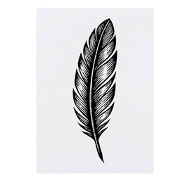 'Feather' Temporary Tattoo - Water Resistant, Skin-Safe, Non-Toxic Transfer (TO00085925)