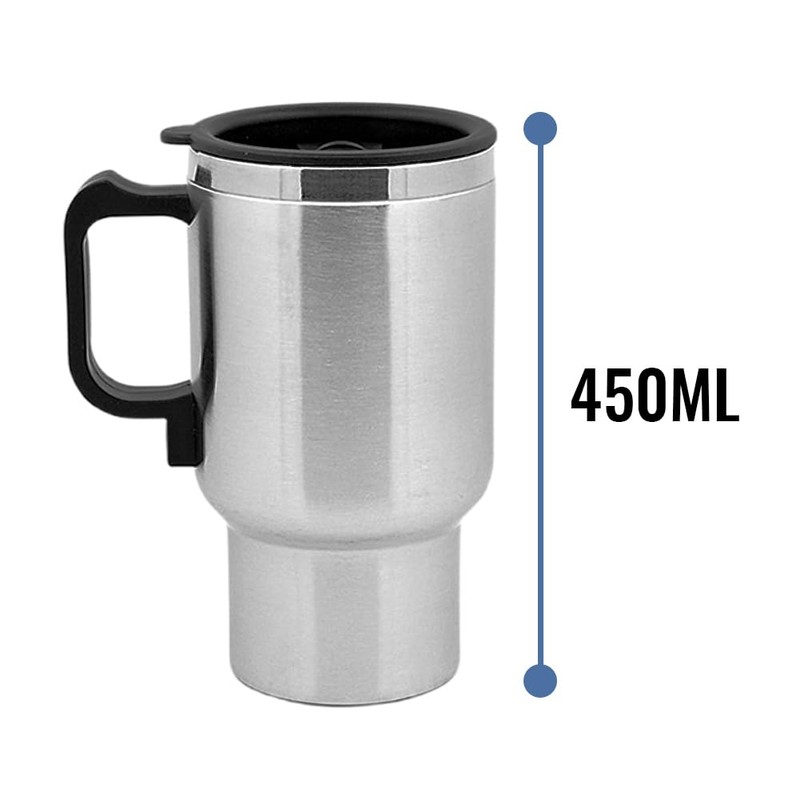 Glomora 12V Car Heating Cup, 300ml Stainless Steel Travel Electric
