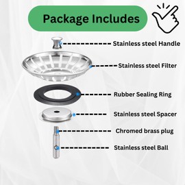 tifanso Kitchen Sink Strainer Plug 304 Stainless Steel Thicken for Kitchen Sink,Replacement for Food/Hair Catcher - UK Sinks Hole Diameter (Silver-1, 78mm)