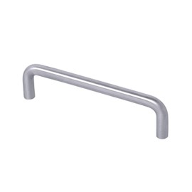 Gedotec Geos Cabinet Handle, Curved Handle, 96 mm, Pack of 1, Door Handle Matte Brushed Stainless Steel, Handle, Solid Material, Rustproof, Stainless Steel Furniture Handle Kitchen for Cabinet Doors,