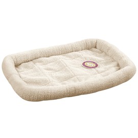 Slumber Pet Sherpa Crate Beds  - Comfortable Bumper-Style Beds for Dogs and Cats, Large, Natural Beige