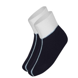 wobera Angora 75% Angora Foot Warmer or Bed Shoes Size 3 (43-46) Navy with White Cuffs
