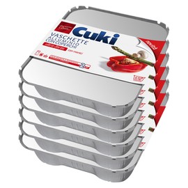Cuki0 Cuki Aluminium Containers with Lids - Extra Strong - with Handles - 6 Servings - Rectangular [Rs90L] - 6 Packs of 2 - 290g