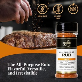 Loubier's All-Purpose Mild Spice Rub - Handcrafted Gourmet Spice - No Artificial Flavors, Non-GMO, Gluten-Free, Made in the USA - 4.25 OZ (2 PACK)