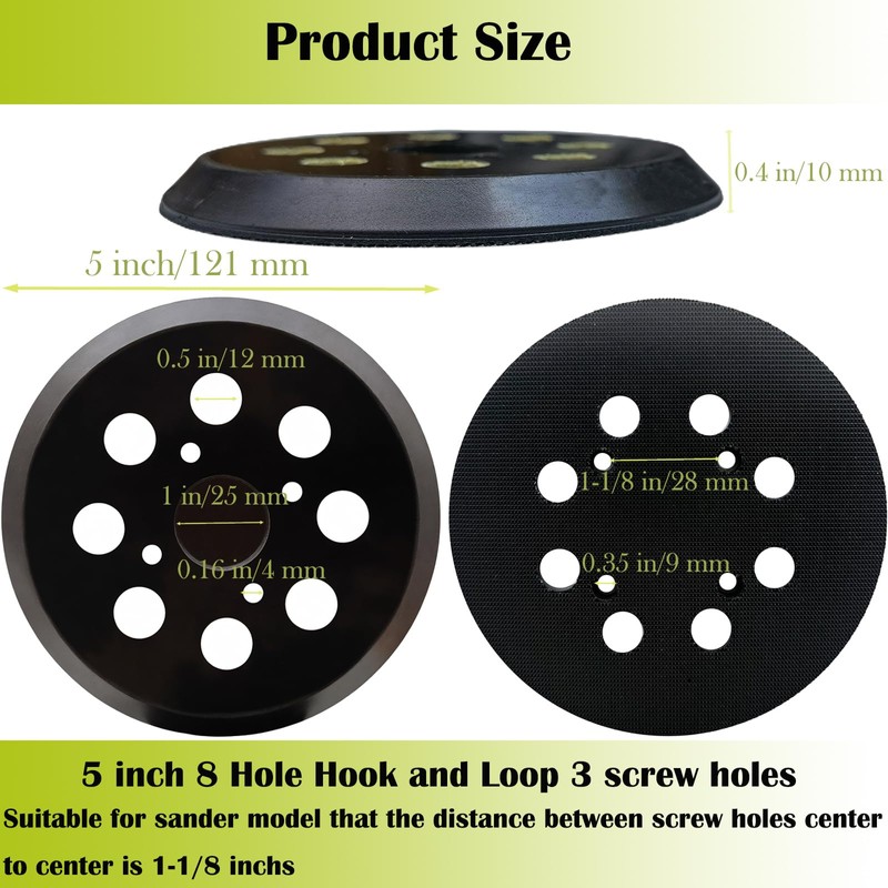2 Pack 5" Universal Hook and Loop Orbital Sander Pad