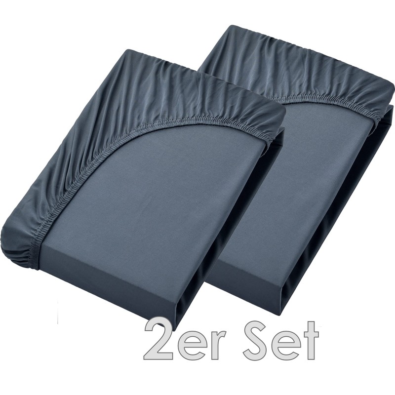 NatureMark Basic Set of 2 Jersey Fitted Sheets, 90 x