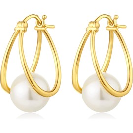 Pearl Earrings Gold Pearl Drop Earrings Pearl Diamond Earrings Dangle Pearl Earrings Silver Pearl Earrings for Women Sterling Silver Leverback Pearl Earrings White Pearl Earrings Gold Pearl Earrings