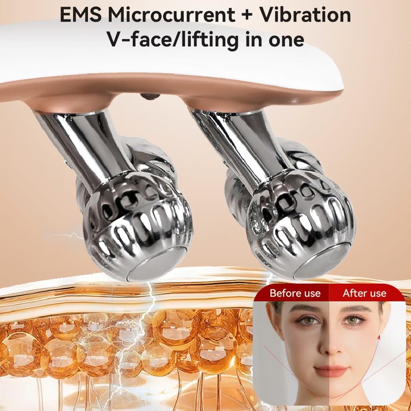 Face Massager Tool with 3D Roller, Facial Sculpting Tool, V