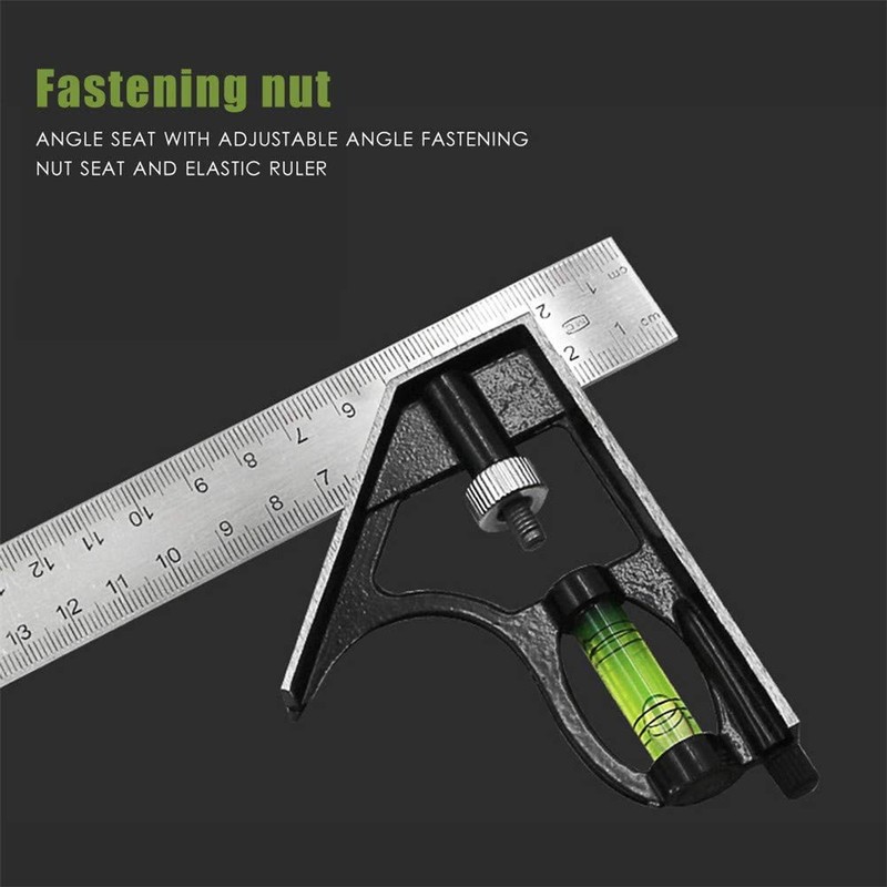 Multifunctional Stainless Steel Combination Try Squares Ruler with Bubble Level