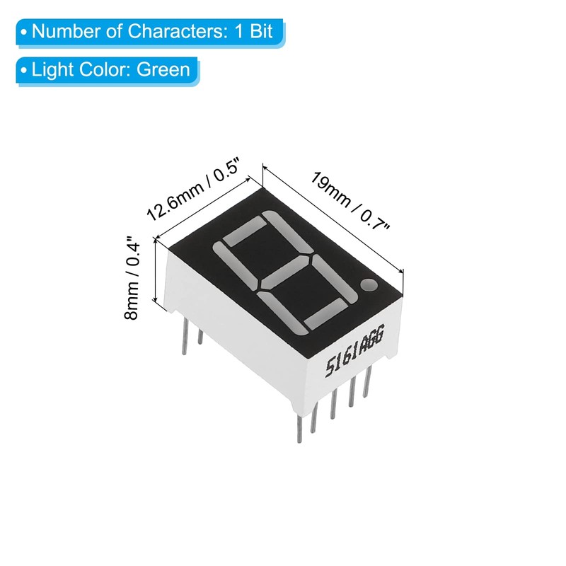 PATIKIL LED Display Digital Tube, 10 Pack Common Cathode 7