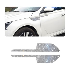 LKAHG Car Reflective Stickers, 2PCS Anti-Collision Vehicle Side Bumper Warning Reflective Strip, Safety Reflective Protection Tape, Universal Automotive Exterior Motorcycle Accessories (White)