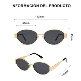 Ewtto Juego de 2 Pares de Gafas de Sol UV400 Polarizadas Clásicas Unisex, Anteojos de Sol Ovaladas Retro para Mujeres y Hombres