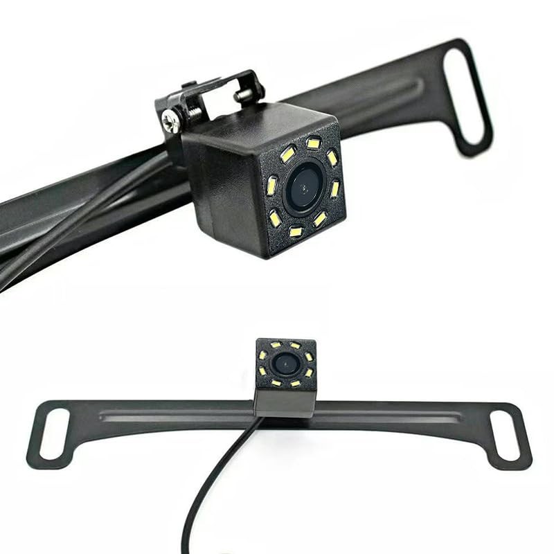 Black Universal Vehicle Backup Camera License Plate Bracket, Installation Holder