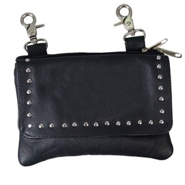 Hot Leathers CPS1011 Black, 8X5X1 Black 8 x 5 x 1 Ladies Magnetic Clip Pouch with Studs