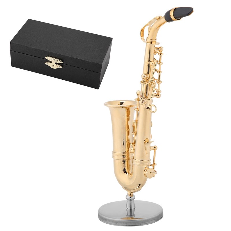 Saxophone Model - Miniature Alto Saxophone Replica with Stand and