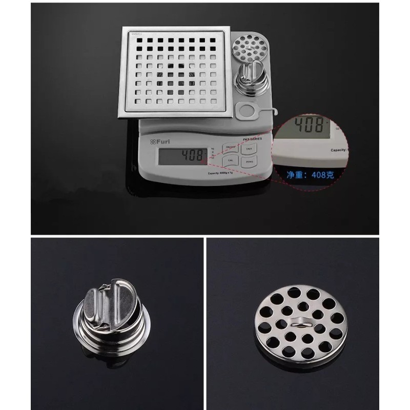 ZC Coladera Invisible Desagüe Drenaje Piso Antiolor Acero Inoxi