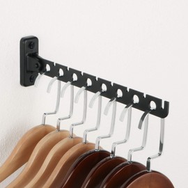 Alise Folding Clothes Hanger Rack, Stainless Steel Wall Mounted Drying Rack, Space Saving Laundry Hanging Rack for Laundry Closet Bedroom Bathroom, Matte Black