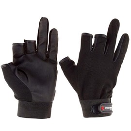 PRO MARINE WPC016-BKRD Mesh Gloves (3 Finger Out) BKRD