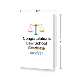 MQMRYeto Funny Graduation Card For Law School Graduate, Law School Survivor Congratulation Card, Congratulations Grad Card For Law Degree Student